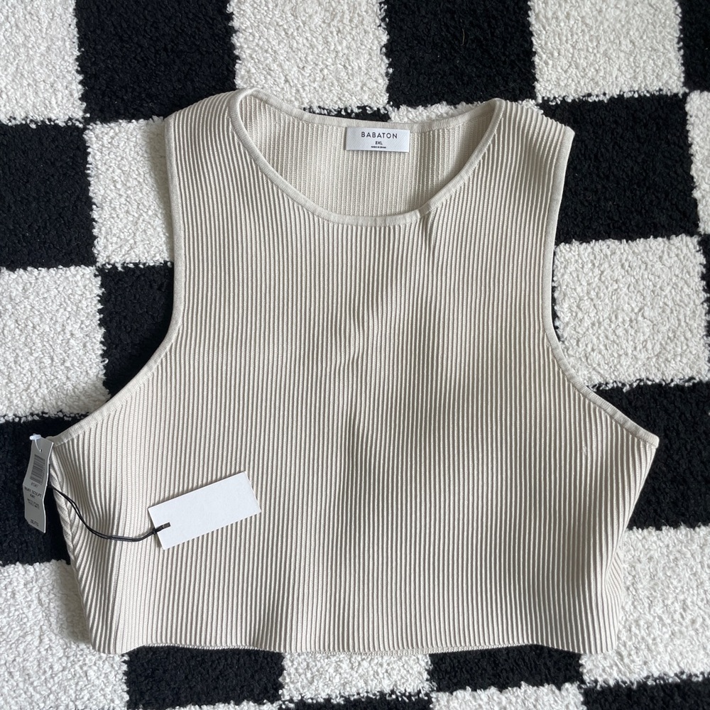 Aritzia Babaton Sculpt Knit Racer Cropped Tank | 2XL | New with tags